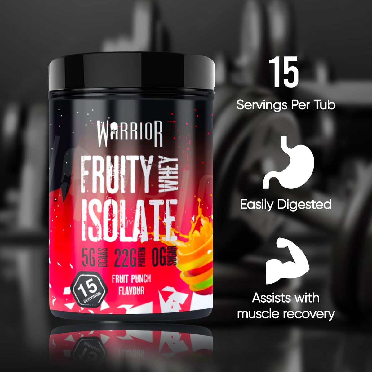 Warrior, Fruity Clear Whey Isolate - Rapid Digesting Protein Powder - Refreshingly Fruit Flavoured Shakes