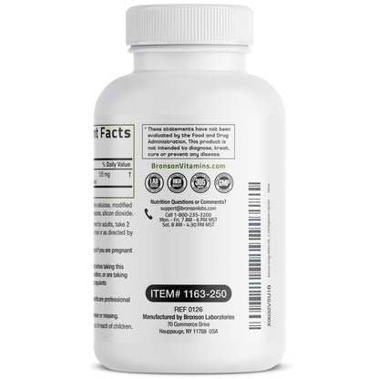 Bronson Ginkgo Biloba Extra Strength Brain & Memory Support 120 Capsules - Vegetarian, Non-GMO, Gluten Free, Soy Free, Memory, Cognitive & Brain Health Support
