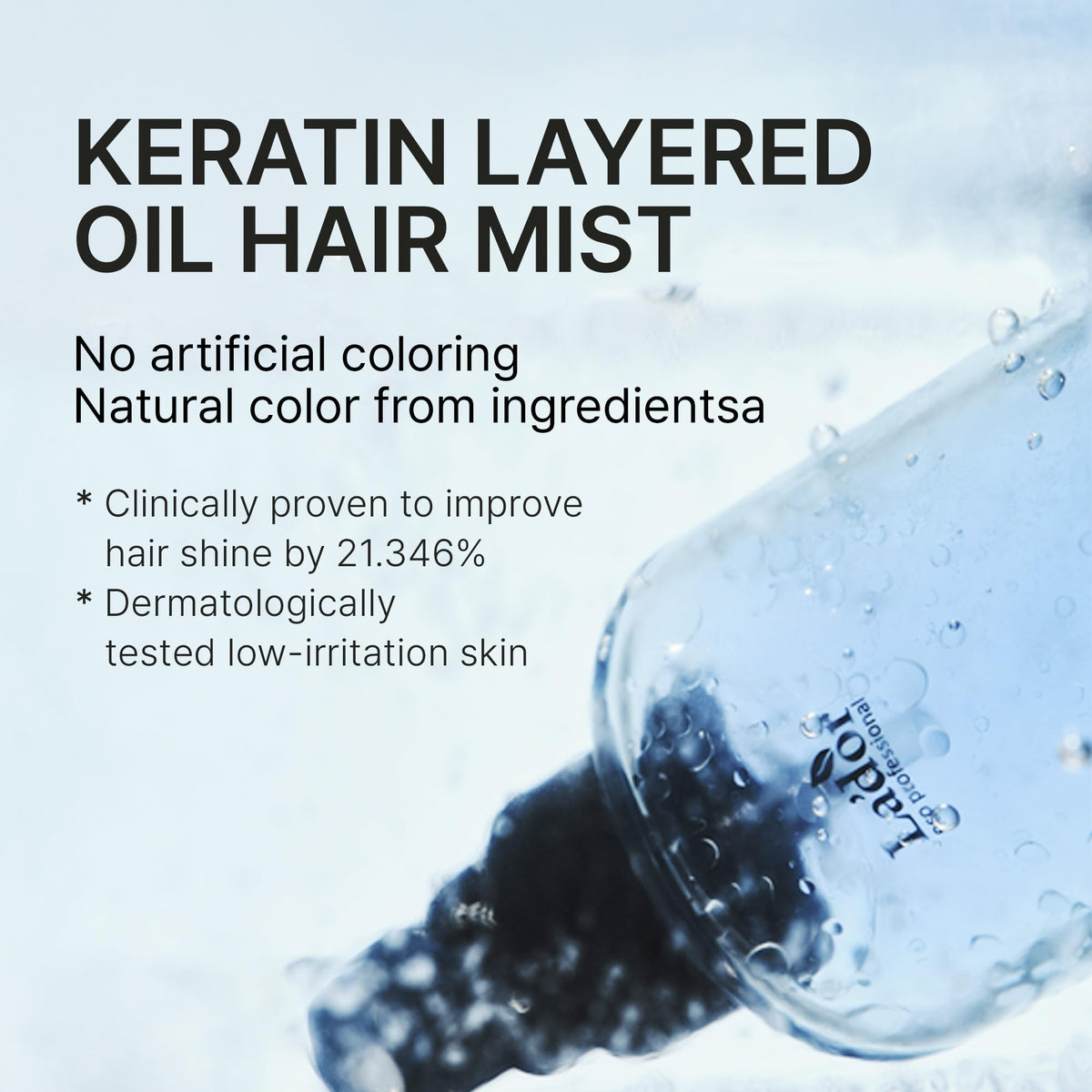 LA'DOR LADOR Keratin Hydrating Anti-Frizz Oil Water Perfume Heat Protectant Hair Mist - Leave-In Treatment Spray for Dry Damaged Hair Korean Haircare 4.4 Fl Oz