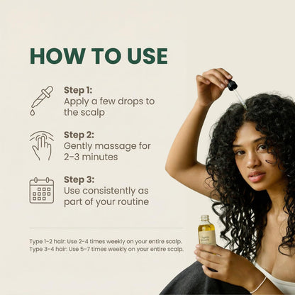 Veganic Natural Hair Growth Oil - Plant Based Vegan Formula, 11 Cold-Pressed Oils including Rosemary & Castor, Scalp Treatment for Reduced Shedding, hair oil for dry hair, Damaged & Split End (2 Oz)