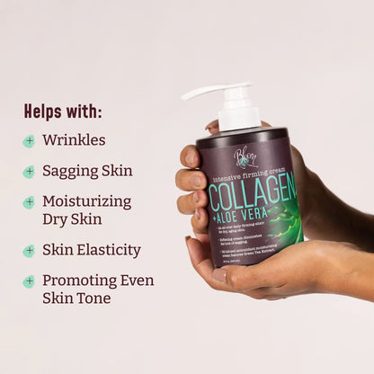 BLOOM Collagen Cream + Aloe Vera Moisturizer Body Lotion & Face Cream - Dry Skin