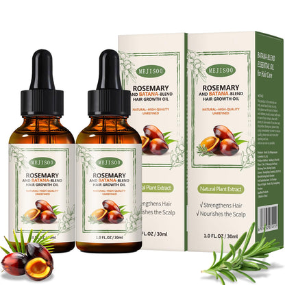 UPsyussa 2 Pack Organic Batana Rosemary Oil for Hair Growth & Anti-Hair Loss, 2PCS 1 fl oz Natural DHT Blocker Scalp Treatment for Thinning Hair, Nourishing Dry Scalp & Strengthening Follicles