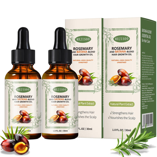 UPsyussa 2 Pack Organic Batana Rosemary Oil for Hair Growth & Anti-Hair Loss, 2PCS 1 fl oz Natural DHT Blocker Scalp Treatment for Thinning Hair, Nourishing Dry Scalp & Strengthening Follicles