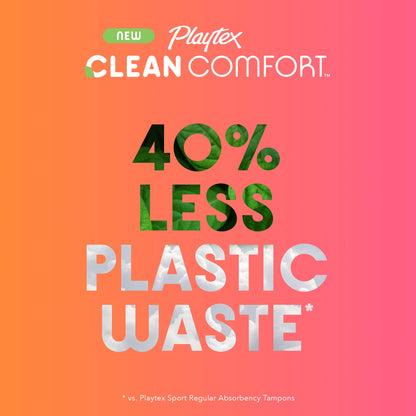 Playtex Clean Comfort Organic Cotton Tampons, Super Absorbency, Fragrance-Free, Organic Cotton