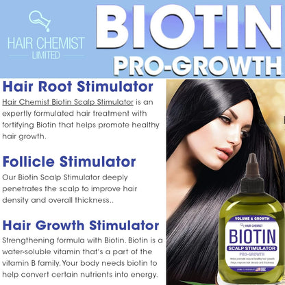 Hair Chemist Volume & Growth Biotin Pro-Growth Scalp Stimulator 7.1 oz. - Thickening Scalp Treatment for Hair Growth, Biotin Scalp Oil Treatment