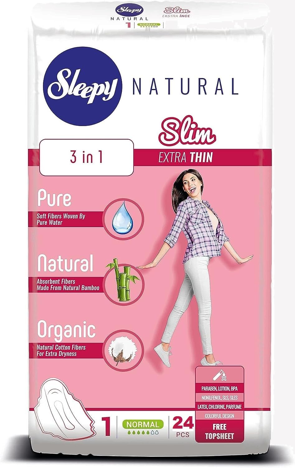 Feminine Pads for Women, Size 1 Slim Extra Thin Daily Pads Heavy Absorbency Sanitary Pads