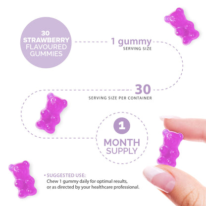 Kids Magnesium Gummies - Vegan - 1 Month Supply - Childrens Supplements - 30 Chewa