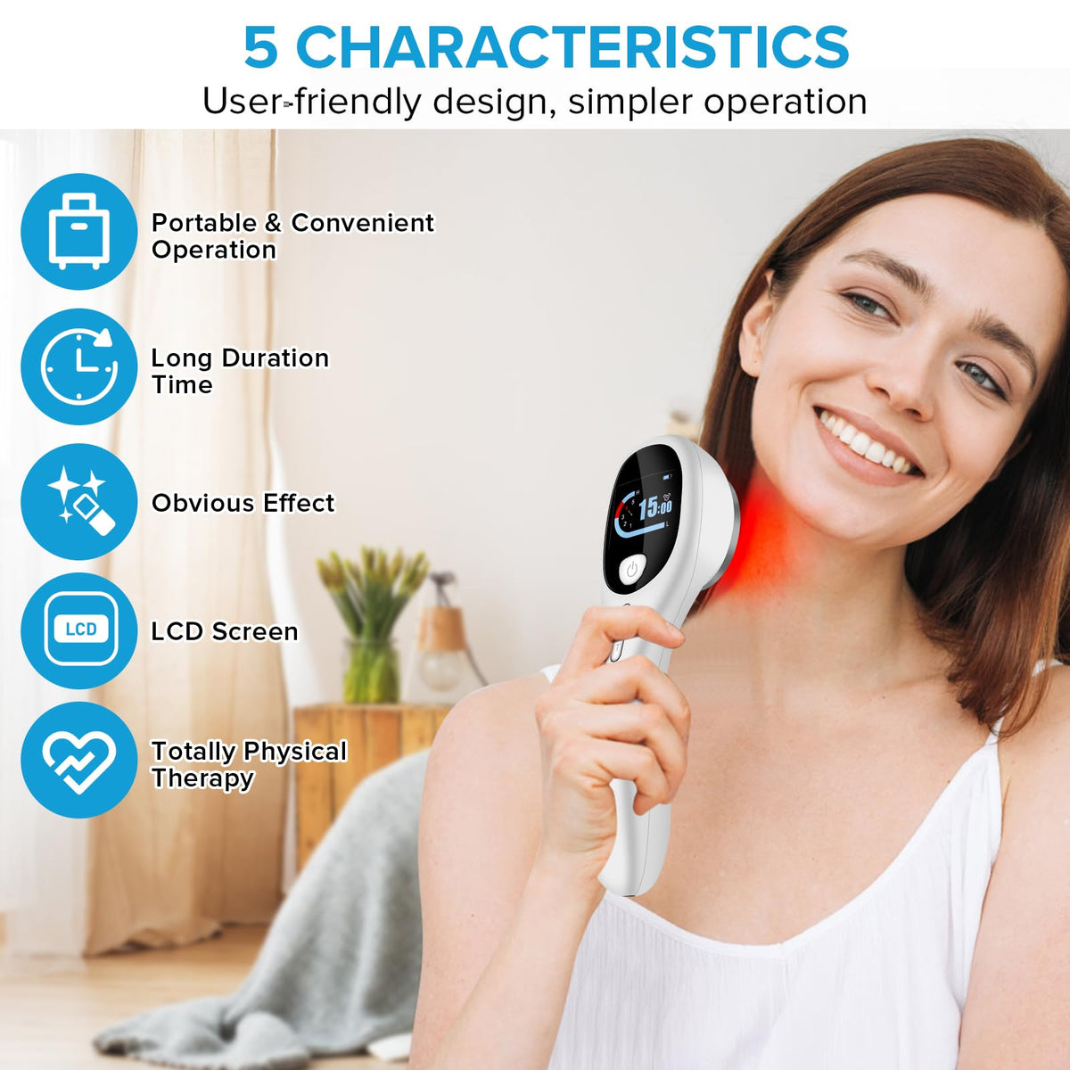 yofalo Cold Laser Human/Vet Device with LED Display Targets Joint and Muscles Directly