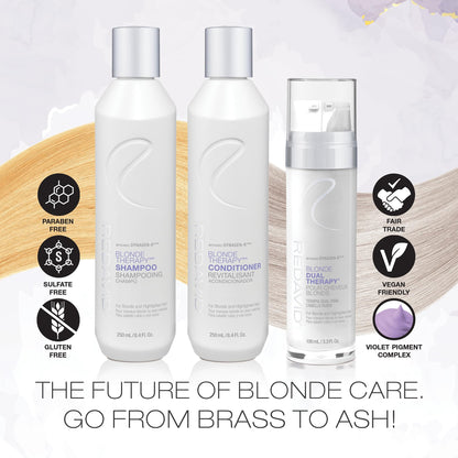 Redavid Blonde Dual Therapy Treatment - 2-Part Leave-in Toner and Repair System, Purple Pigment, Hair Strengthening, For Blonde and Highlighted Hair