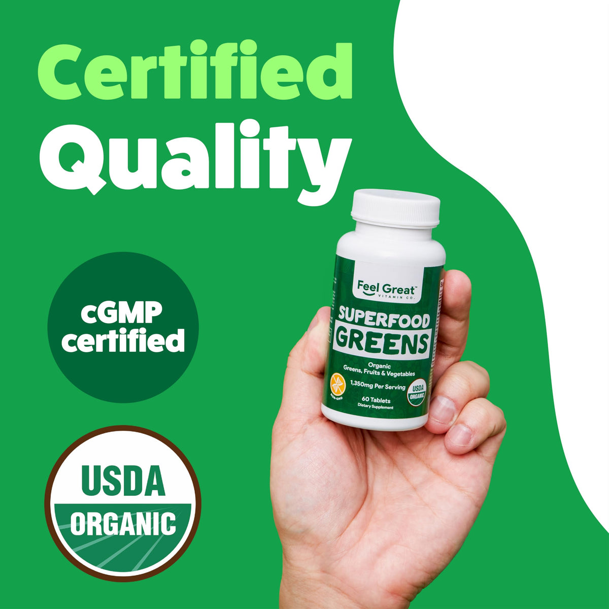 Superfood Greens by Feel Great Vitamin Co. - Organic Greens, Fruits and Veggies