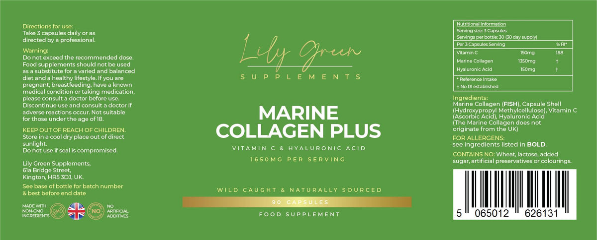 Lily Green - Marine Collagen with Hyaluronic Acid & Vitamin C - 1650mg per Serving