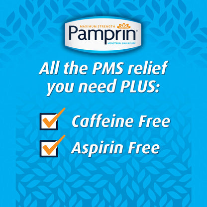 Pamprin Multi-Symptom Formula, with Acetaminophen, Menstrual Period Symptoms Relief Including Cramps