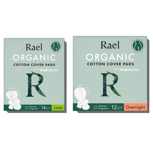 Rael Pads for Women, Organic Cotton Cover - Period Pads with Wings, Sanitary Napkins, Heavy