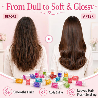 SAHIPUB Hair Perfume Oil for Women, 40 Portable Bottles Hair Oil with 10 Scents, Hair Fragrance Gift Set, 2-in-1 Leave-In Hair Serum for Frizzy Dry Hair, Lightweight Non-Greasy, Long-Lasting Scent