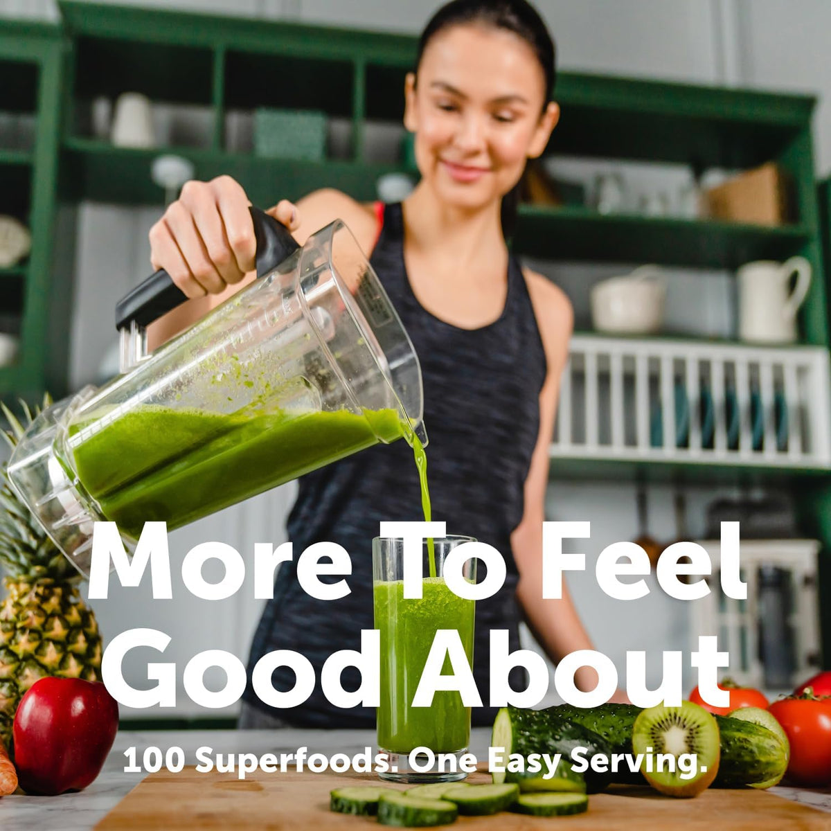 Micro Ingredients Super Greens Powder, 100 Superfoods, Green Drink Mix, 1lb - Superfood Blend with Daily Greens, Probiotics, Fruits, Vegetables & Mushrooms - 45 Servings - Non-GMO, Gluten-Free
