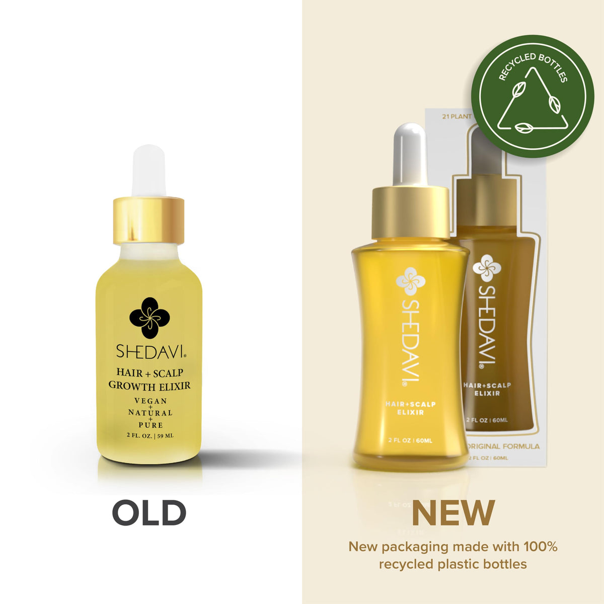 Shedavi Iconic Vegan Hair Serum with Botanicals - Growth Treatment for Women & Men's Dry, Damaged Hair and Scalp with Argan, Coconut, Castor, and Tea Tree Oils