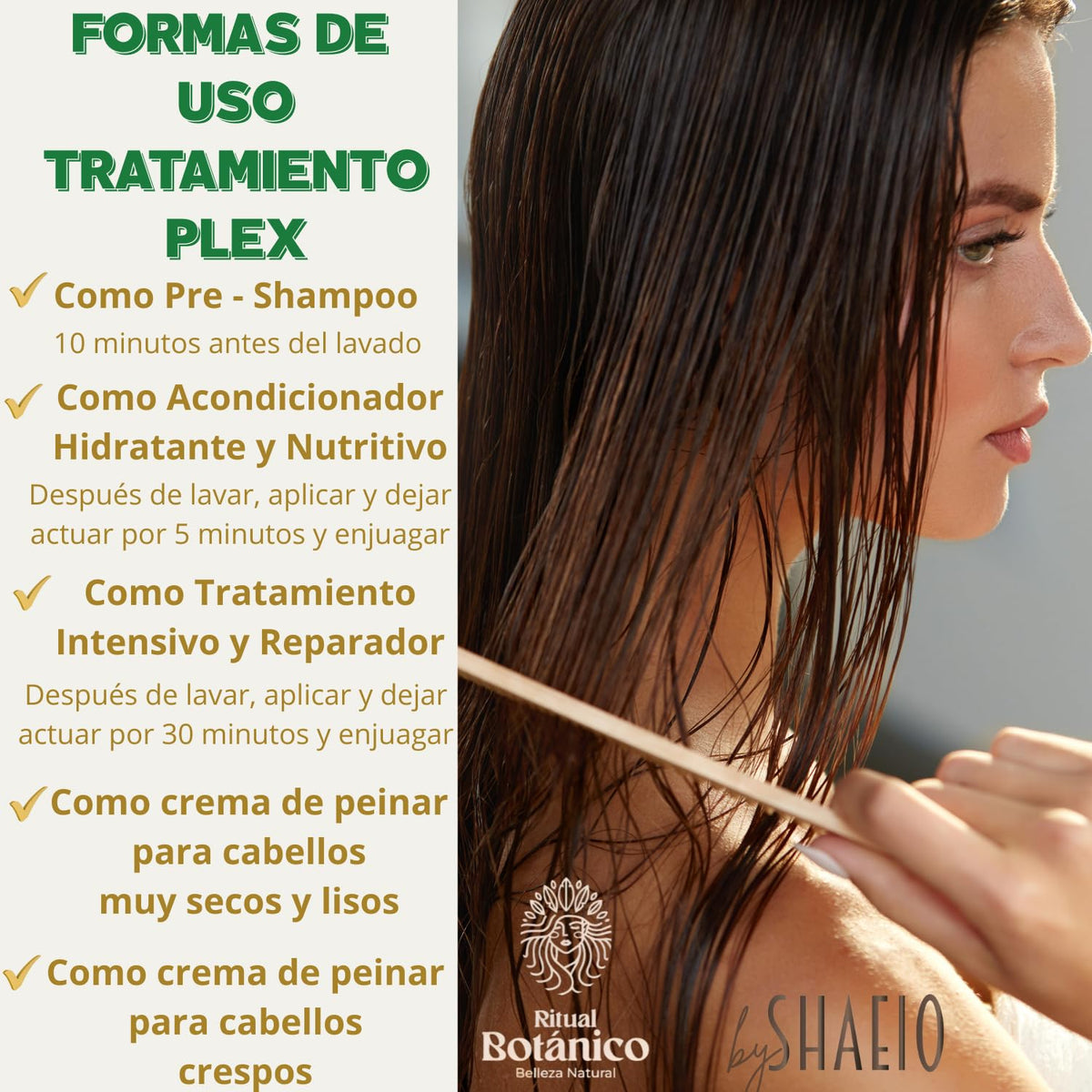 RITUAL BOTANICO - Kit4 Crecimiento Acelerado Ultra Reparador: Shampoo de Romero, Mascarilla Hidratante Para El Cabello, Acondicionador Intensivo PLEX, Protector de Calor Para El Cabello (+Obsequio)