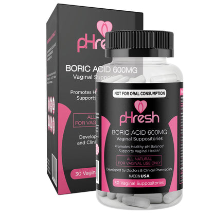 pHresh Boric Acid Suppositories and DIM Supplement