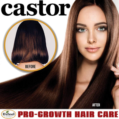 Difeel Pro-Growth Hair Oil - Premium 99% Natural Castor Oil for Hair Growth, 8 oz.