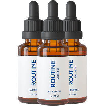 Routine Wellness Hair Oil for Thinning Hair - Rosemary, Argan & Tea Tree Oils for Softer Hair, Frizz Control, Healthy Shine & Scalp Nourishment - 3 Pack
