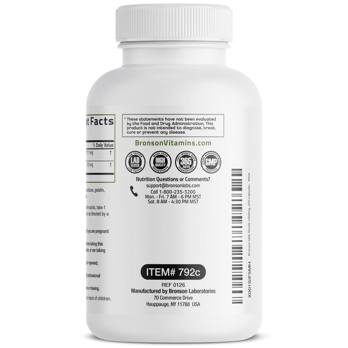 Bronson Milk Thistle Silymarin Marianum & Dandelion Extract, 120 Capsules - 2-in-1 Liver Cleanse, Health, Detox & Antioxidant Support, Non-GMO, Gluten-Free, Soy-Free