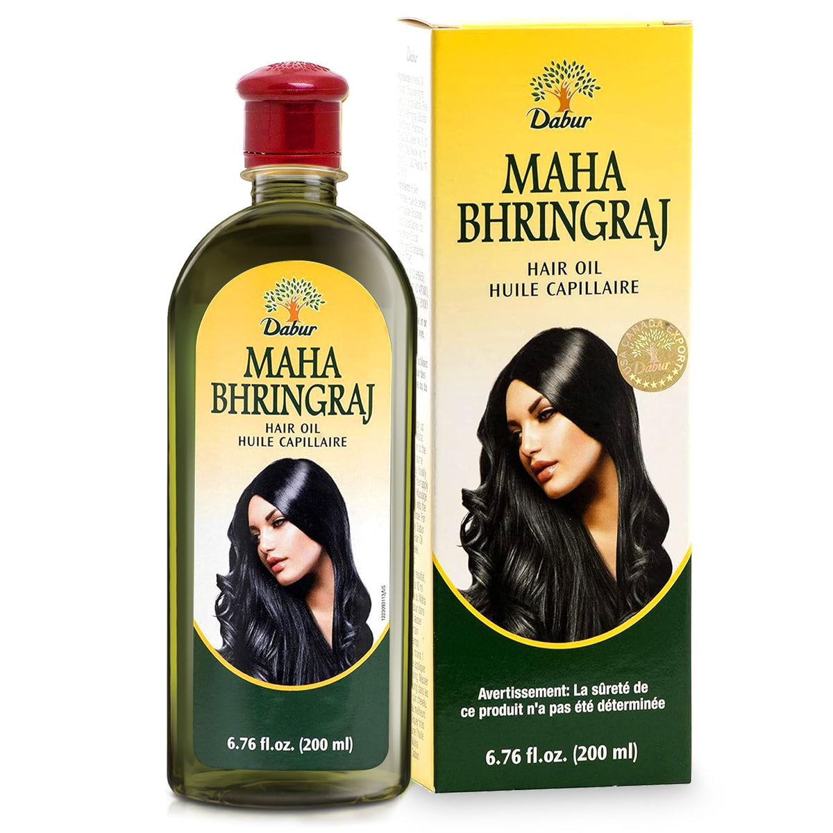 Dabur Maha Bhringraj Herbal Ayurvedic Hair Oil - Infused with Bhringraj Oil for Scalp Nourishment, Soft and Manageable Strands - Oils for Hair and Scalp Massage - 200ML (6.76 fl oz)