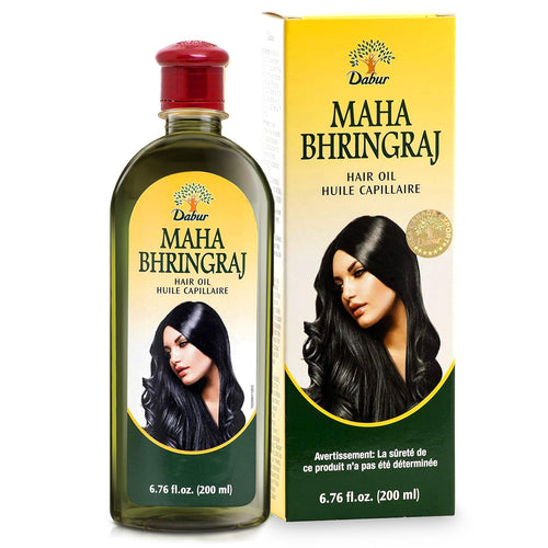Dabur Maha Bhringraj Herbal Ayurvedic Hair Oil - Infused with Bhringraj Oil for Scalp Nourishment, Soft and Manageable Strands - Oils for Hair and Scalp Massage - 200ML (6.76 fl oz)