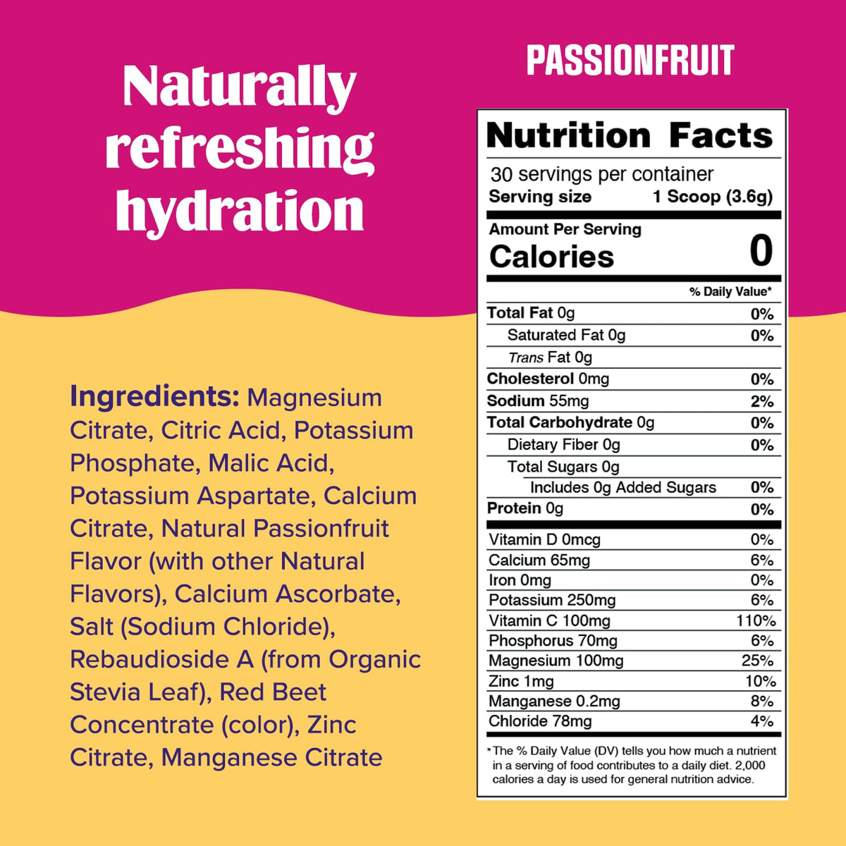 Ultima Replenisher Daily Electrolyte Drink Mix - Passionfruit, 30 Servings - Hydration