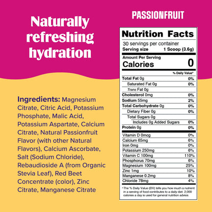 Ultima Replenisher Daily Electrolyte Drink Mix - Passionfruit, 30 Servings - Hydration