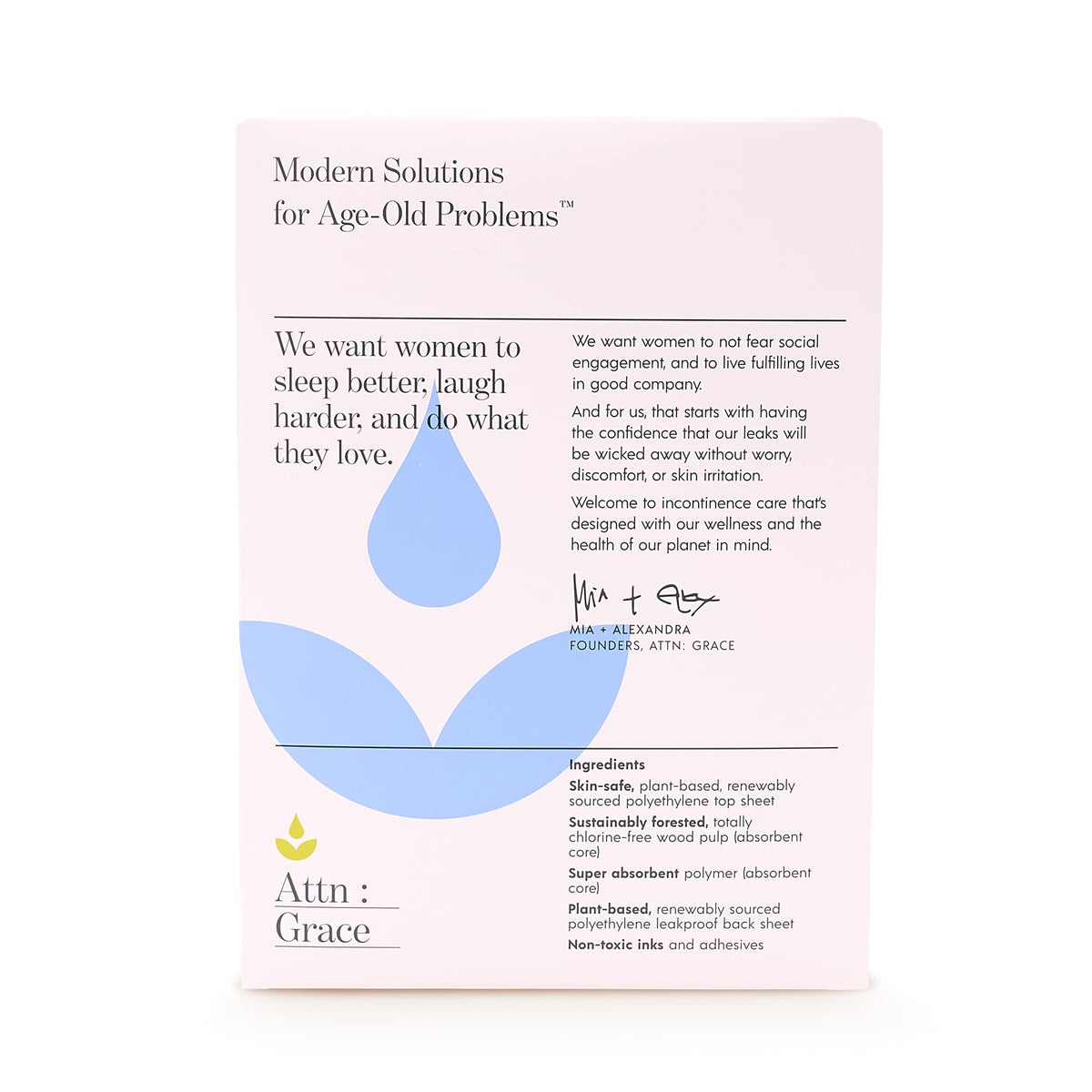 Attn: Grace Panty Liners for Women - 46 Liners - for Light Urinary Incontinence, Bladder Leakage