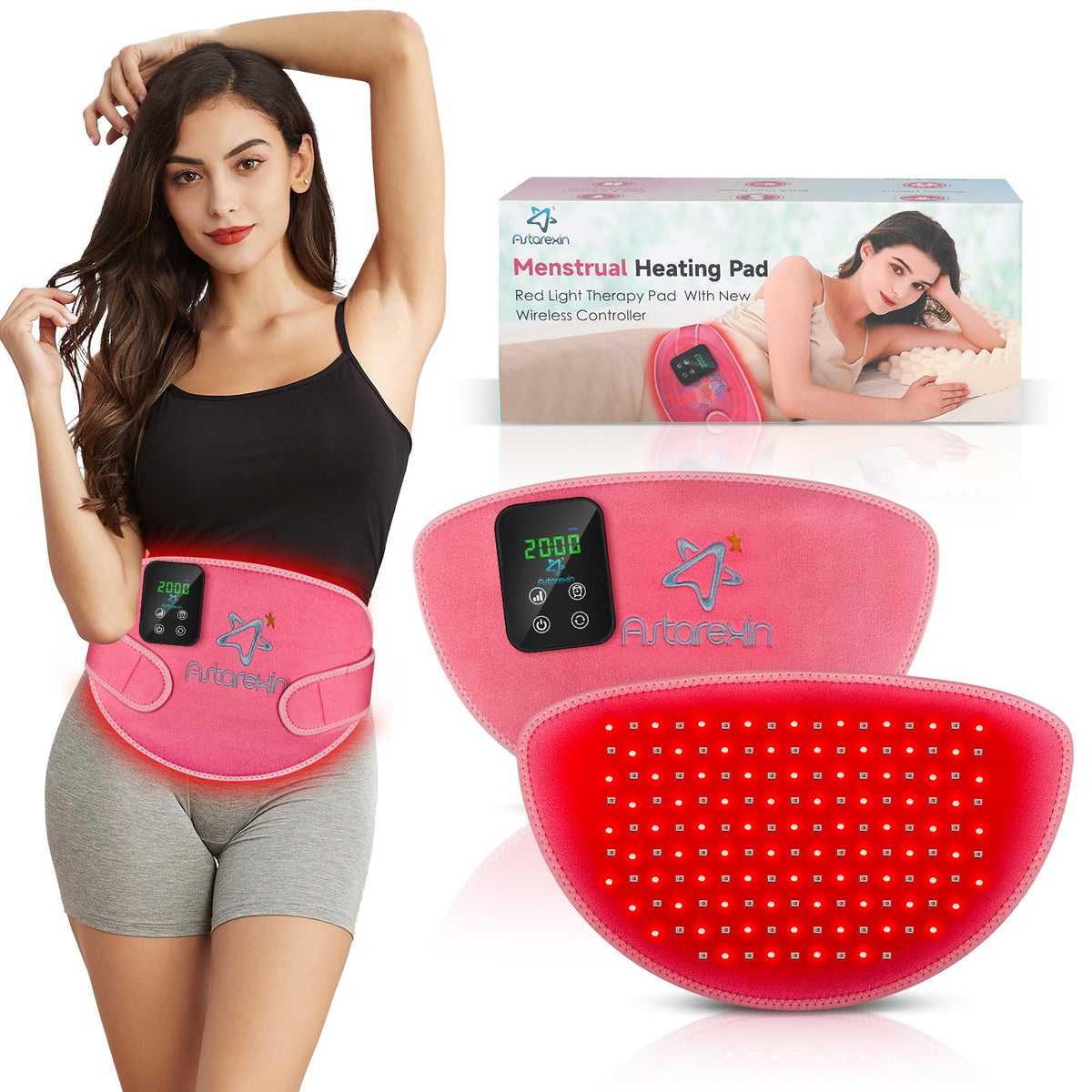 Red Light Therapy Belt Pad: Near Infrared Lamp Pain Relief 156 LEDs Wrap Body Heating Pads