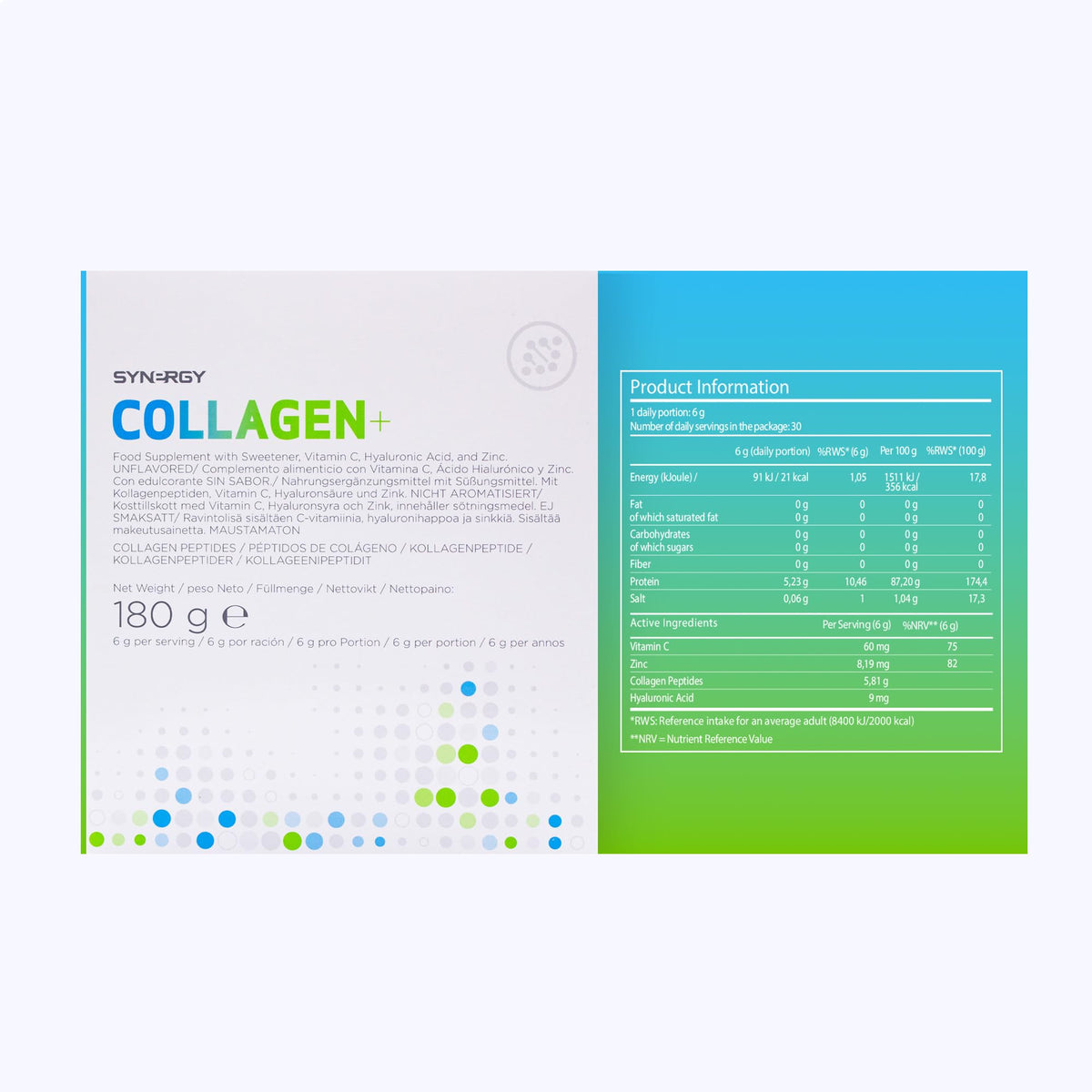 Synergy Worldwide Collagen+ 30 doses - 5810mg Collagen with Vitamin C, Hyaluronic Acid and Zinc