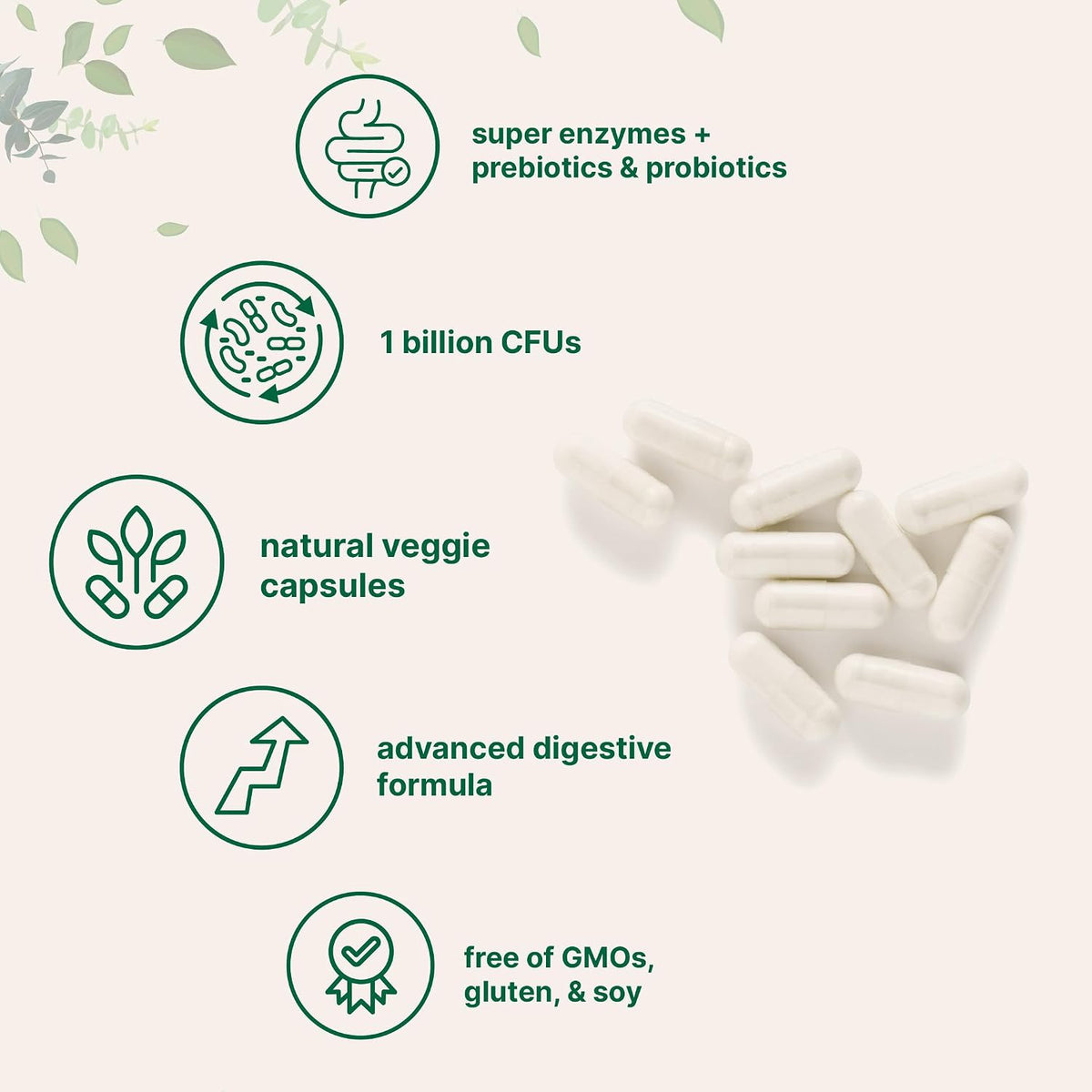 Micro Ingredients Super Enzymes with Prebiotics & Probiotics, 240 Veggie Capsules - Digestive Enzymes for Women & Men - Probiotic, Bromelain, Psyllium Husk & More - Immune & Gut Health Support*