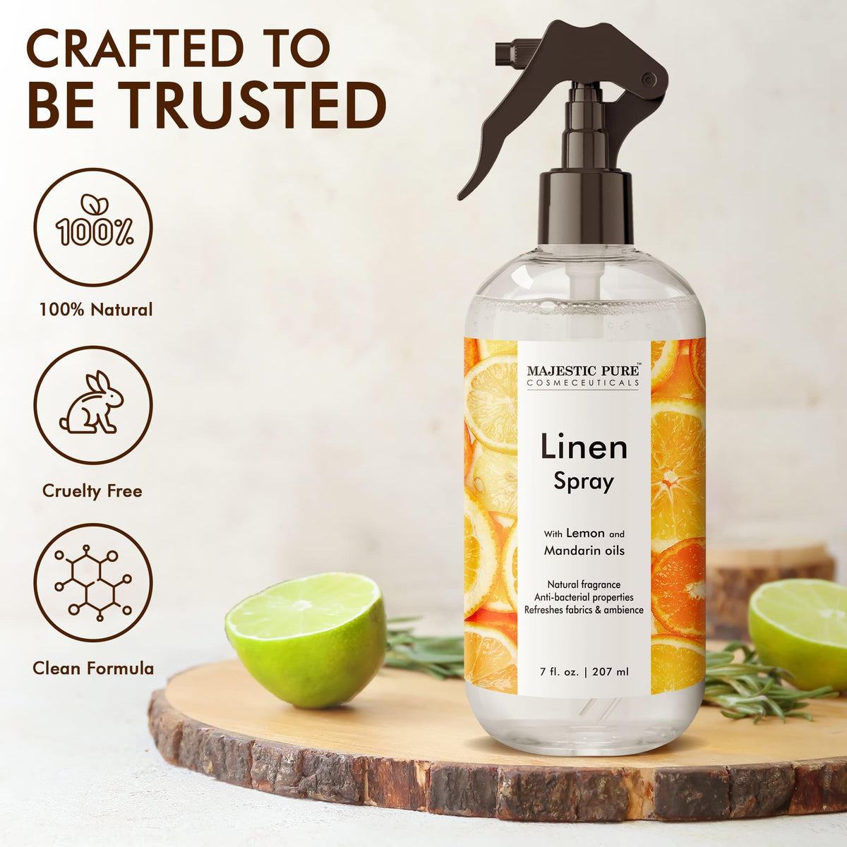 Majestic Pure Linen Spray - All Natural Fragrance - Spray for Pillows, Bedding, Sheets, Clothing