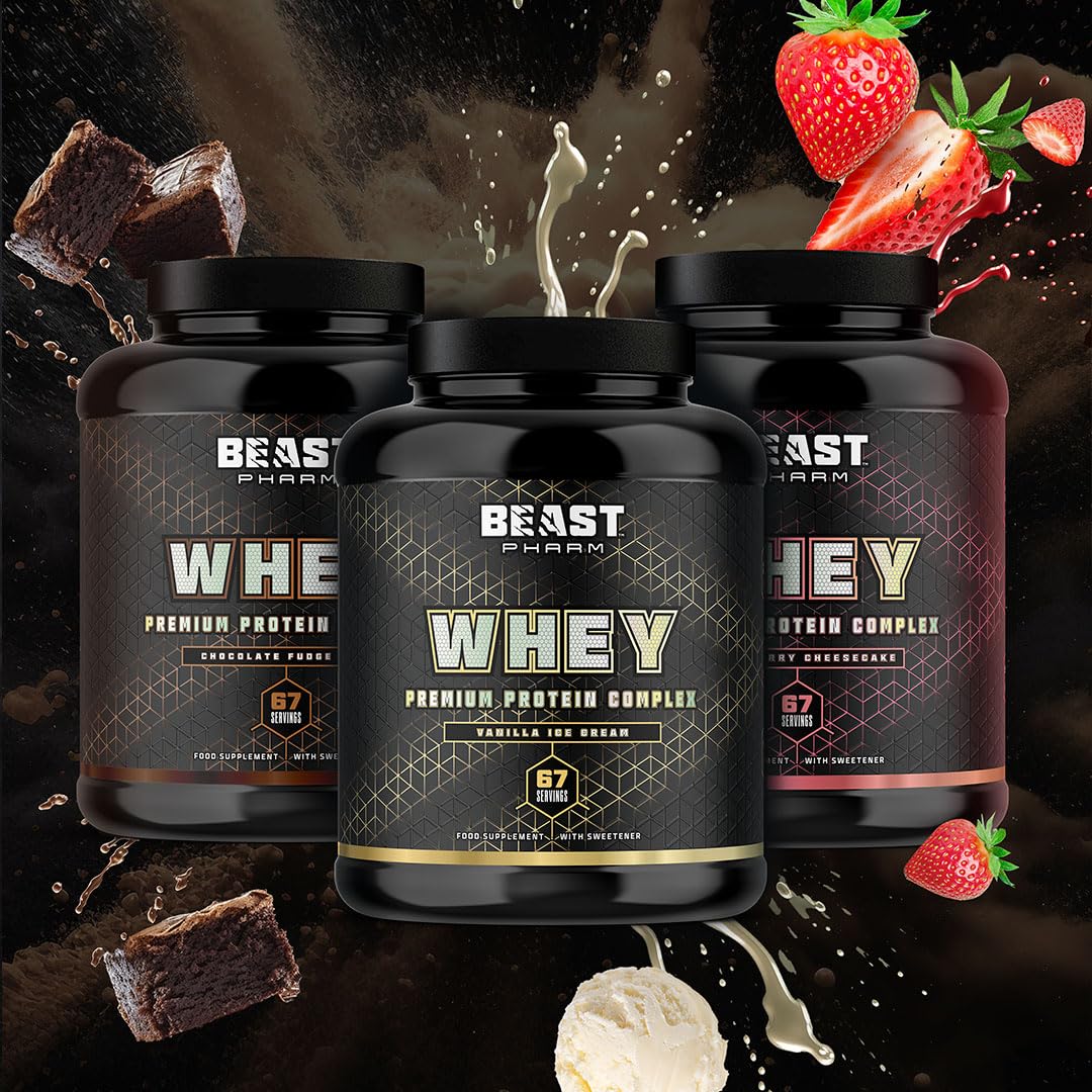 Beast Pharm - WHEY Protein Powder - 2.01kg/67 Servings - Vanilla Ice Cream