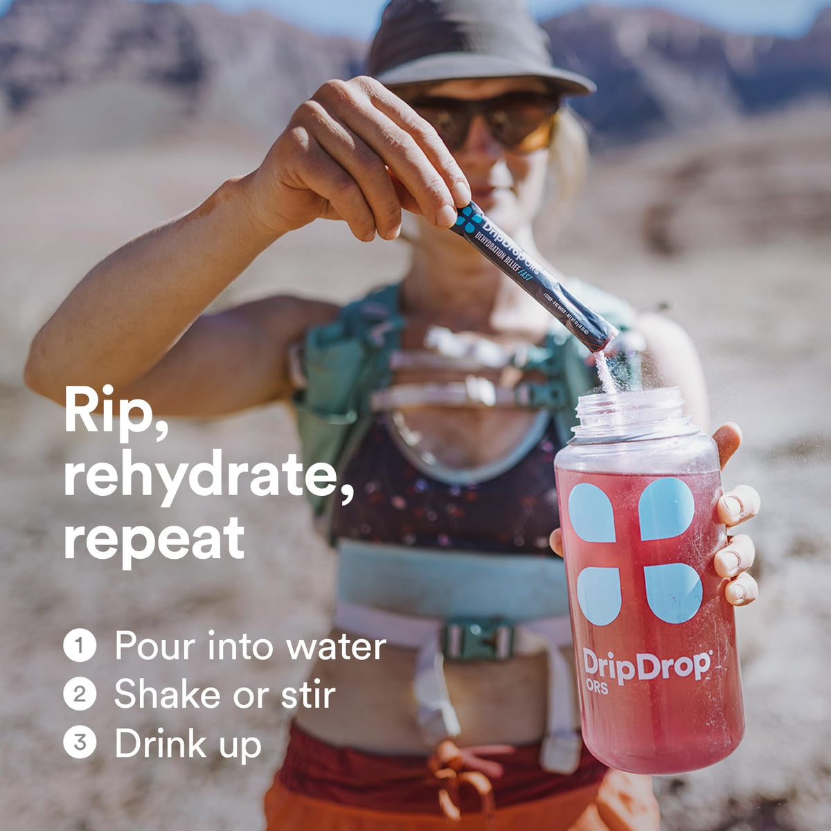 DripDrop Hydration - Electrolyte Powder Packets - Watermelon, Berry, Orange, Lemon