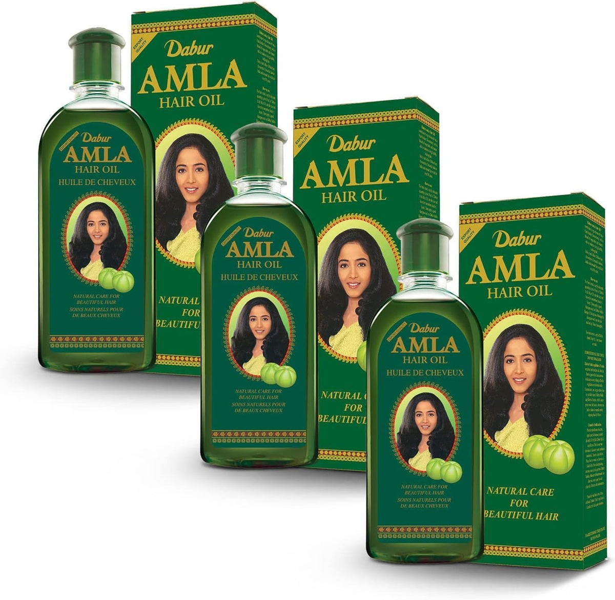 Dabur Amla Hair Oil - Nourishing Herbal Oil with Pure Amla and Botanical Extracts for Healthy, Moisturized Scalp, Strong, Shiny Hair - Ayurvedic Strengthen Roots for Men & Women - 500 ml (Pack of 3)