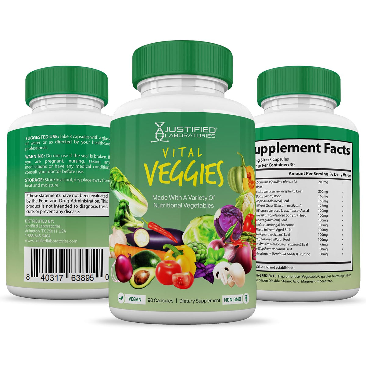 (20 Pack) Vital Fruits and Veggies Supplement Whole Food Red & Green Superfoods