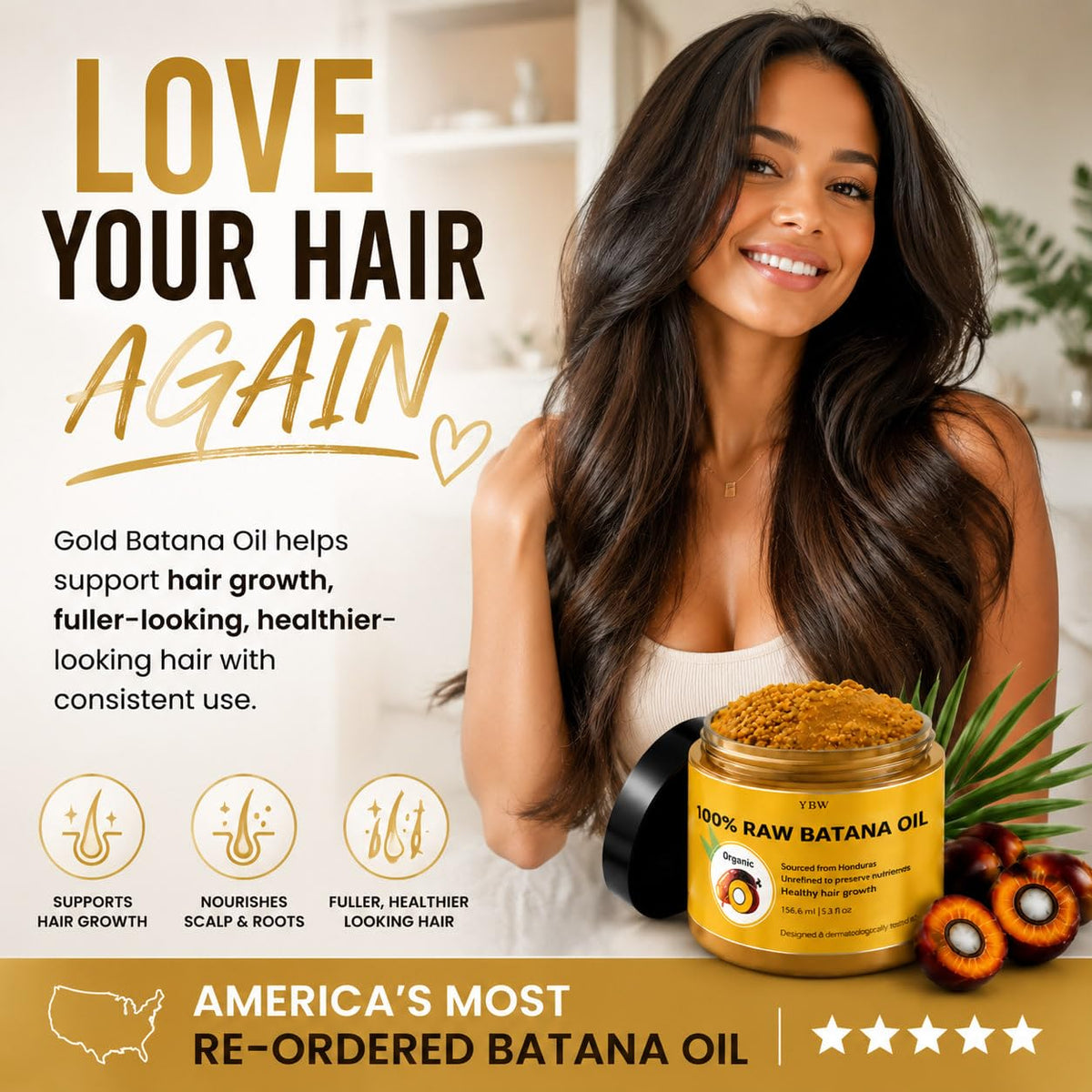 Raw Batana Oil for Hair Growth by Dr. Sebi Organic Raw Honduras Oil - 100% Pure & Natural Botana Paste for Thicker, Stronger Hair for Men and Women