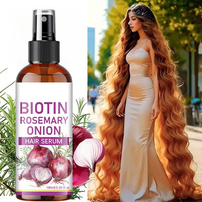 Yniquet 2PCS Onion Hair Growth Serum for Scalp & Hair Care, Onion Hair Care Spray for Hydrating, Onion & Rosemary Hair Growth Oil for Thinning Breakage 3.38 FL OZ (100ML)