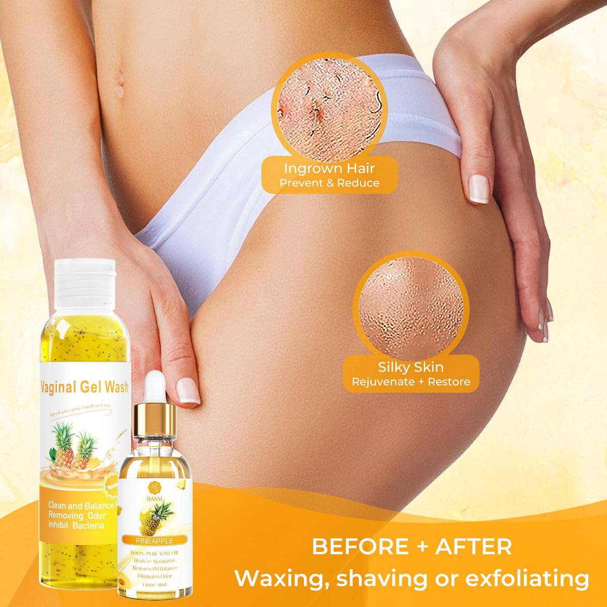Feminine Wash & Yoni Oil & Yoni Soap Set for Women, Yoni Wash for Vaginal Ph Balance Remove Odor