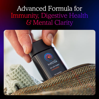 MitoQ Curcumin Longvida Lipidated Formula Mitochondria-targeted Antioxidant - Ultra Bioavailable & Sustained Action Free-Form Curcumin, 60 Capsules