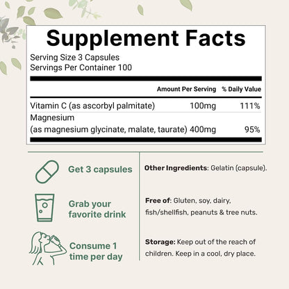 Micro Ingredients Pure Methylated B Complex & Pure Triple Magnesium 400mg Capsules - 2 Pack Bundle - Glycinate, Malate, B12, Thiamin, Fat Soluble Vitamin C, & More - Clean Ingredients Without Fillers