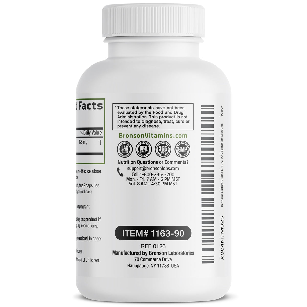 Bronson Ginkgo Biloba Extra Strength Brain & Memory Support 120 Capsules - Vegetarian, Non-GMO, Gluten Free, Soy Free, Memory, Cognitive & Brain Health Support