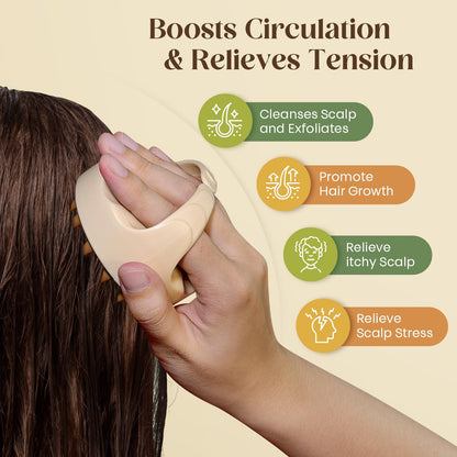Bofuoos Rosemary & Castor Hair Growth Oil + Scalp Massager Set