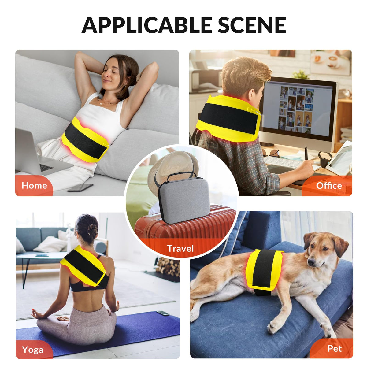 Fimem Red Light Therapy Belt 660nm 850nm 940nm, Red Light Therapy Device for Back, Infrared Light Therapy