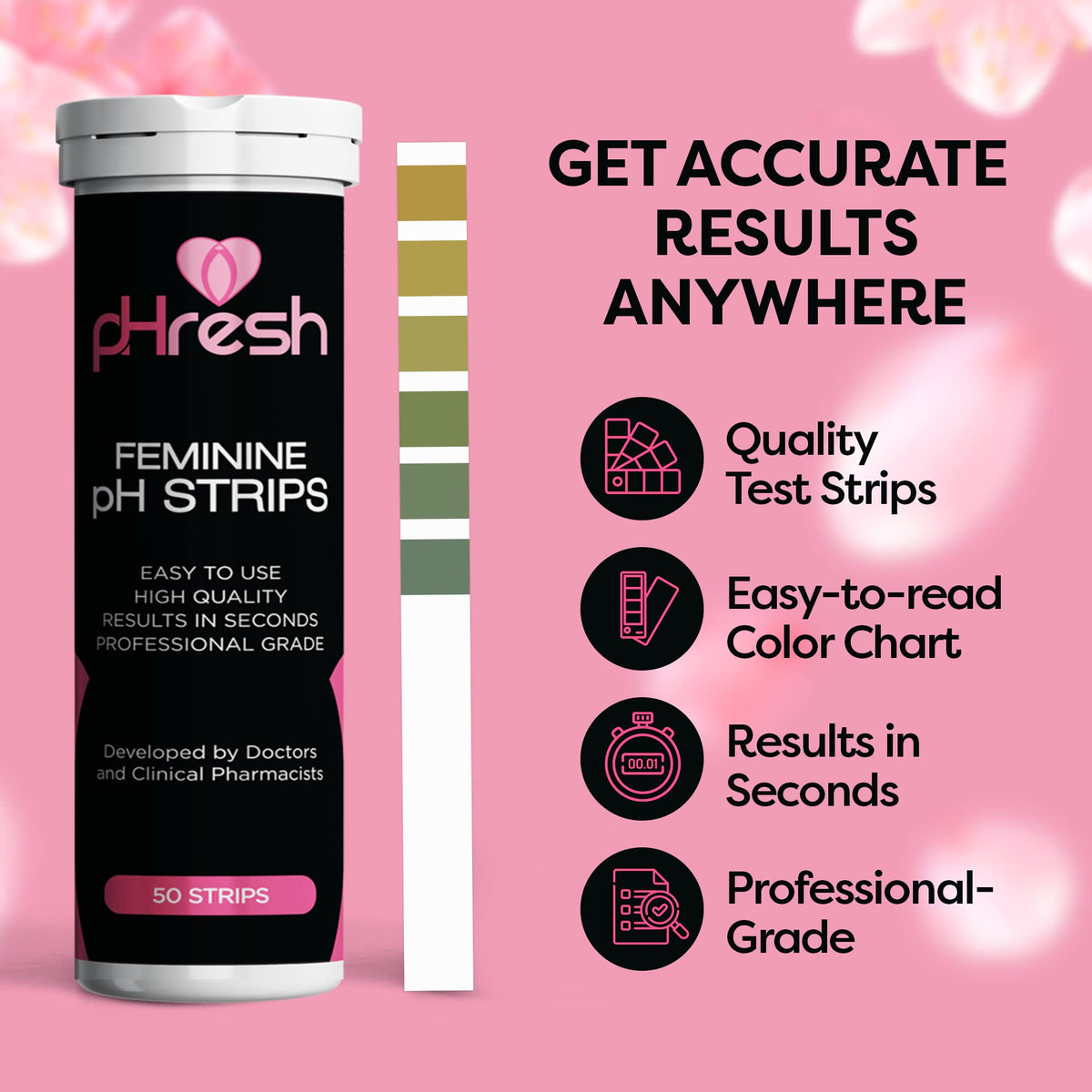 ACE NUTRITION pHresh Boric Acid Suppositories & Vaginal pH Test Strips Bundle