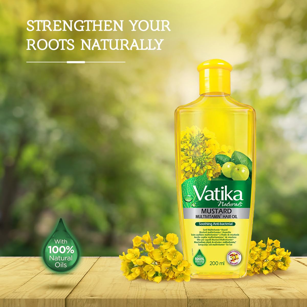Vatika Naturals Multivitamin Hair Oil - Enriched with Essential Nutrients for Strong, Lustrous Locks - Revitalize and Rejuvenate Your Hair with a Potent Blend of Mustard and Multivitamins - (300 ML)