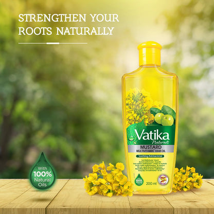 Vatika Naturals Multivitamin Hair Oil - Enriched with Essential Nutrients for Strong, Lustrous Locks - Revitalize and Rejuvenate Your Hair with a Potent Blend of Mustard and Multivitamins - (300 ML)