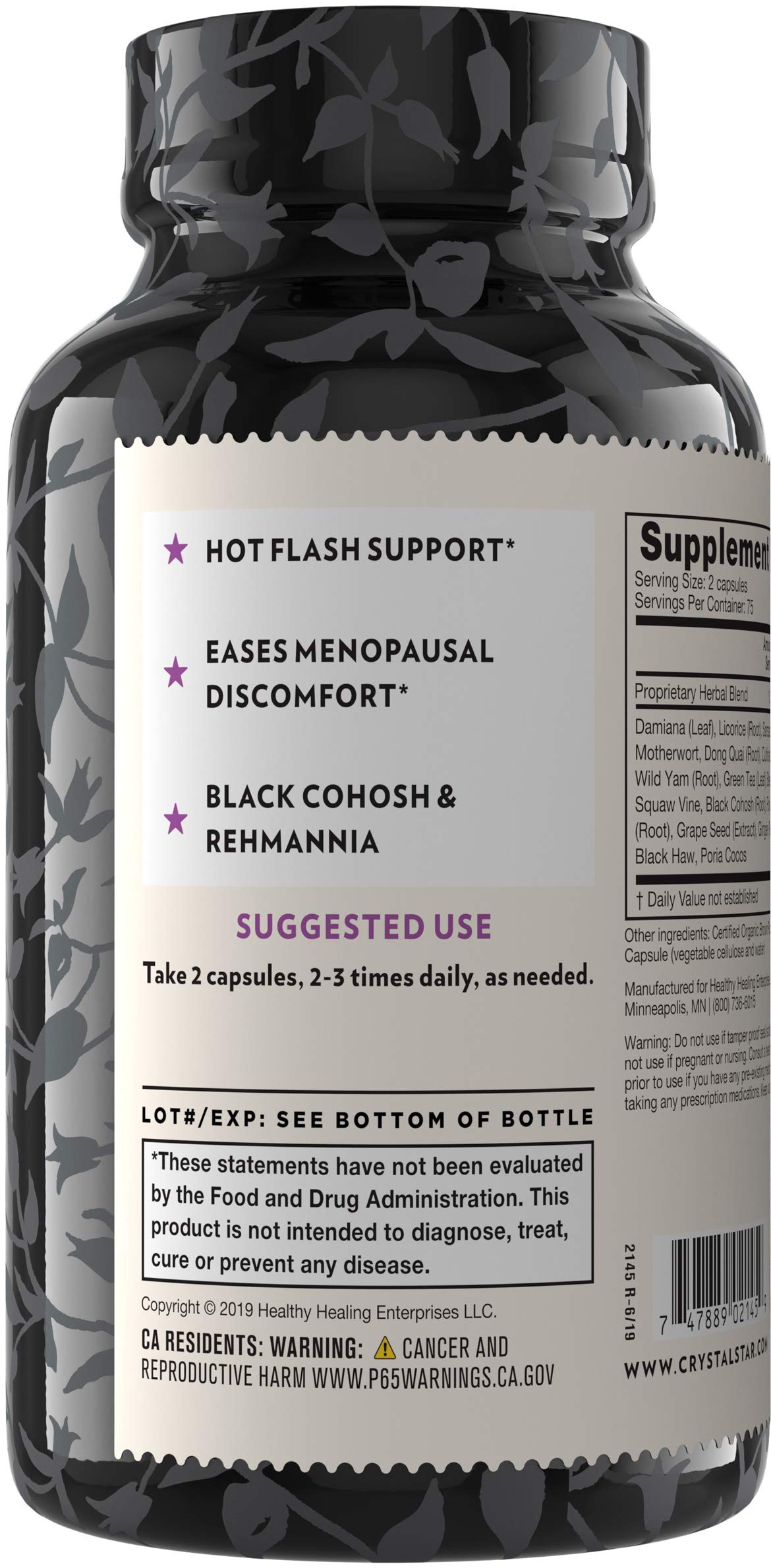 Crystal Star Estro G Balance Supplement (150 Capsules) - Herbal Menopause Support